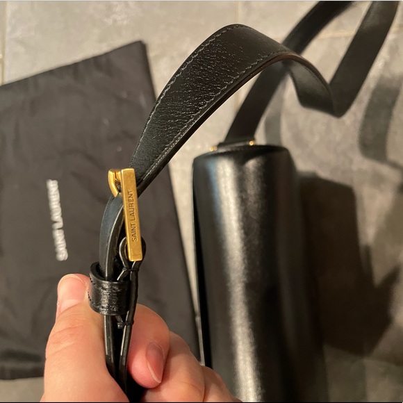 YSL SAINT LAURENT black leather crossbody purse NWT - Picture 14 of 14